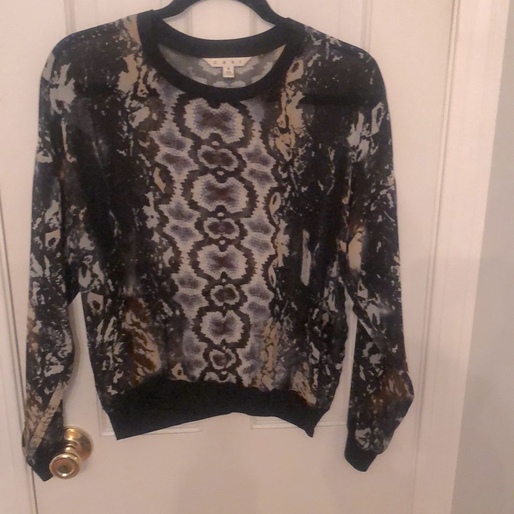 Sheer sweatshirt blouse